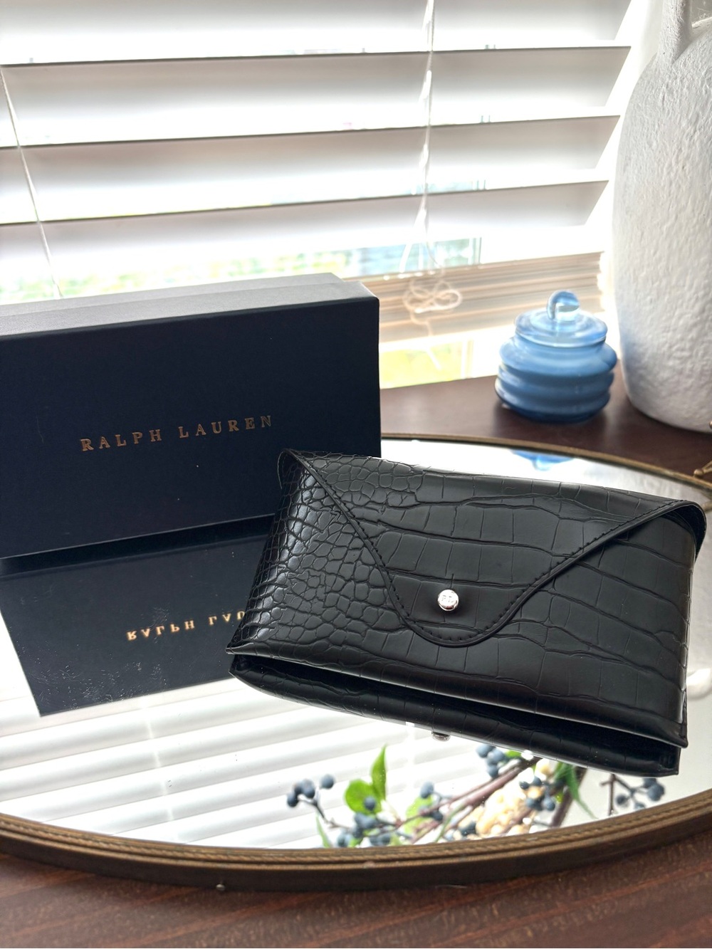 Ralph Lauren Black Croc eyeglass CASE
